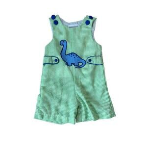 Lil Cactus Dinosaur baby overalls, shorts, 3-6 months, mos
